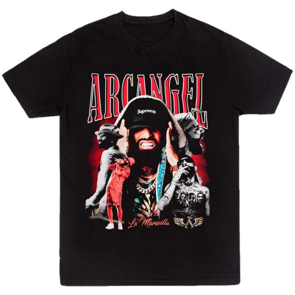 Playera Negra Hombre Arcangel La Maravilla Casual Urbano
