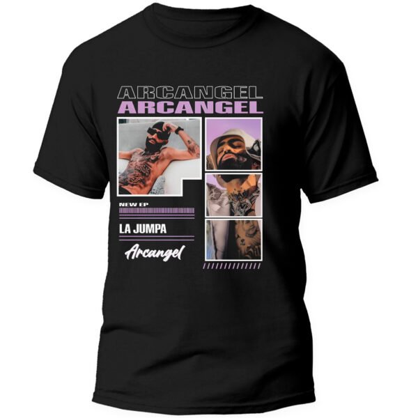 Playera Negra Hombre Arcangel La Maravilla Casual Urbano