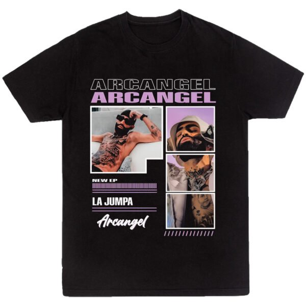 Playera Negra Hombre Arcangel La Maravilla Casual Urbano