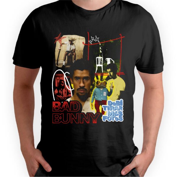 Playera Negra Hombre Bad Bunny DTMF Casual Urbano