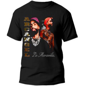 Mesa de trabajo 30-100 Playera Negra Hombre Arcangel La Maravilla Casual Urbano