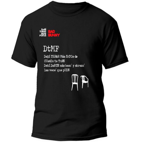 Playera Negra Hombre Bad Bunny DTMF Casual Urbano