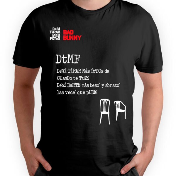 Playera Negra Hombre Bad Bunny DTMF Casual Urbano