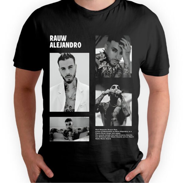 Mesa de trabajo 31-100 Playera Negra Hombre Raw Alejandro Casual Urbano