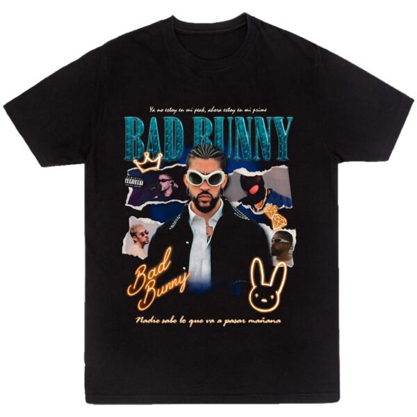 Playera Negra Hombre Bad Bunny Casual Urbano