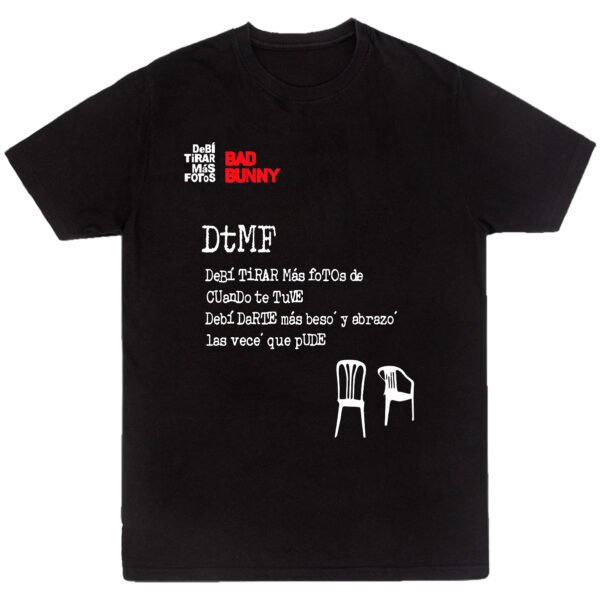 Playera Negra Hombre Bad Bunny DTMF Casual Urbano