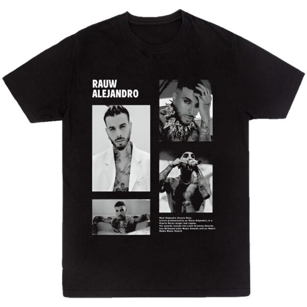 Mesa de trabajo 32-100 Playera Negra Hombre Raw Alejandro Casual Urbano