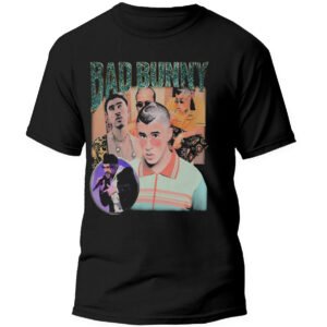 Playera Negra Hombre Bad Bunny Casual Urbano