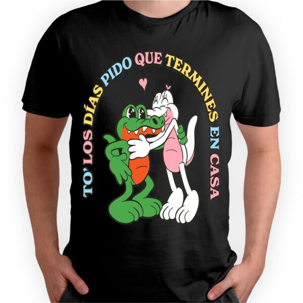 Playera Negra Hombre Álvaro Días Casual Urbano