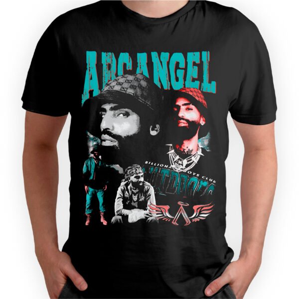 Playera Negra Hombre Arcangel La Maravilla Casual Urbano