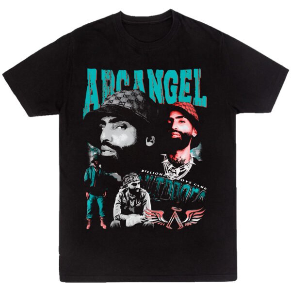 Playera Negra Hombre Arcangel La Maravilla Casual Urbano