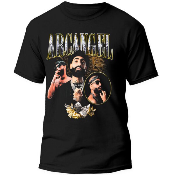 Playera Negra Hombre Arcangel La Maravilla Casual Urbano