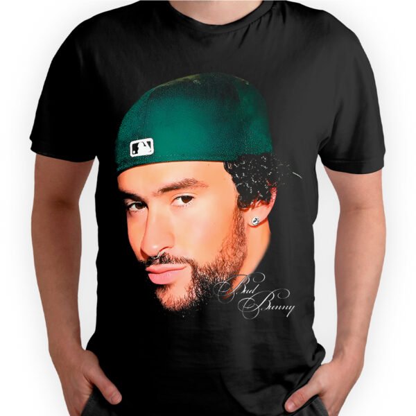 Playera Negra Hombre Bad Bunny Casual Urbano