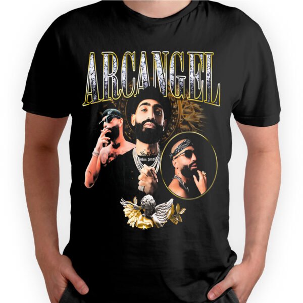 Playera Negra Hombre Arcangel La Maravilla Casual Urbano