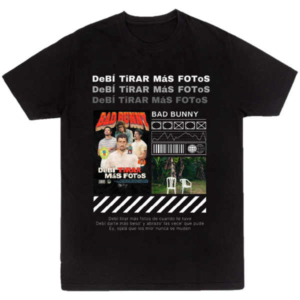 Playera Negra Hombre Bad Bunny DTMF Casual Urbano
