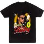 Mesa de trabajo 40-100 Playera Negra Hombre Bad Bunny DTMF Casual Urbano
