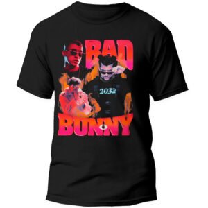 Playera Negra Hombre Bad Bunny Casual Urbano