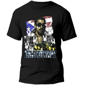 Playera Negra Hombre Bad Bunny DTMF Casual Urbano