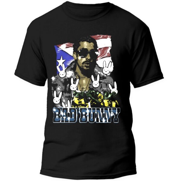 Playera Negra Hombre Bad Bunny DTMF Casual Urbano