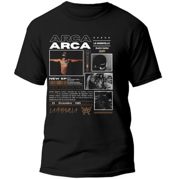 Playera Negra Hombre Arcangel La Maravilla Casual Urbano