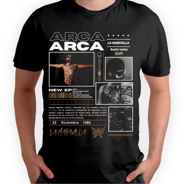 Playera Negra Hombre Arcangel La Maravilla Casual Urbano