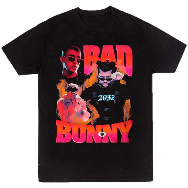 Playera Negra Hombre Bad Bunny Casual Urbano