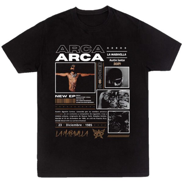 Playera Negra Hombre Arcangel La Maravilla Casual Urbano