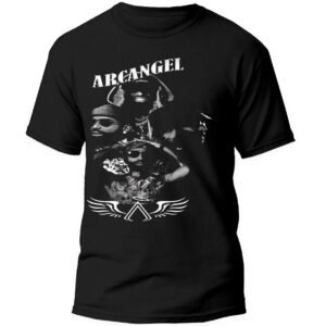 Mesa de trabajo 47-100 Playera Negra Hombre Arcangel La Maravilla Casual Urbano