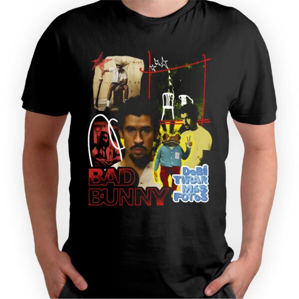 Playera Negra Hombre Bad Bunny DTMF Casual Urbano