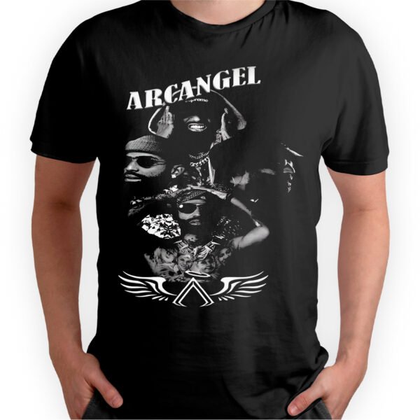Playera Negra Hombre Arcangel La Maravilla Casual Urbano