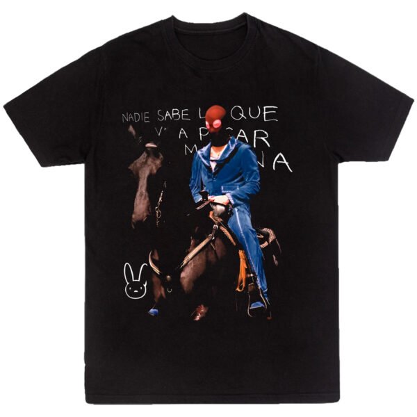 Playera Negra Hombre Bad Bunny Casual Urbano