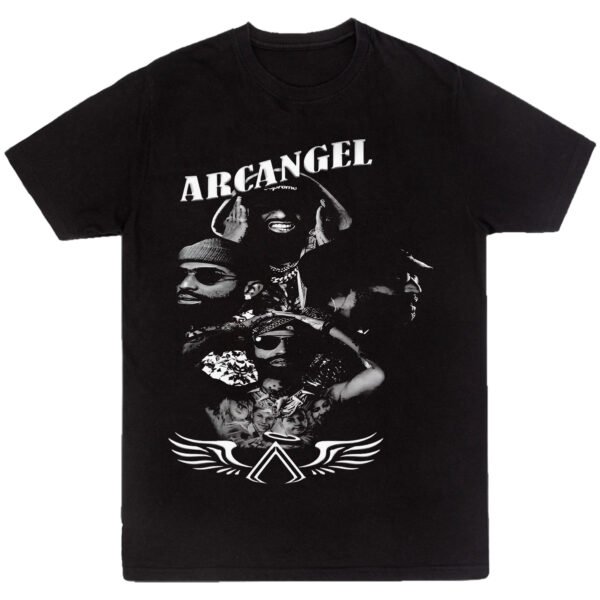 Playera Negra Hombre Arcangel La Maravilla Casual Urbano