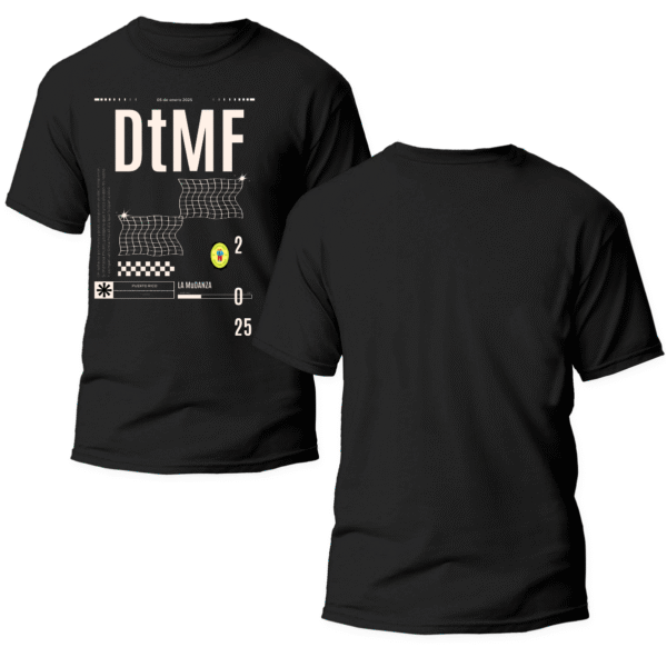 Playera Negra Hombre Bad Bunny DTMF Casual Urbano