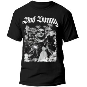 Playera Negra Hombre Bad Bunny Casual Urbano