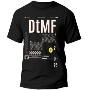 Mesa de trabajo 6 Playera Negra Hombre Bad Bunny DTMF Casual Urbano