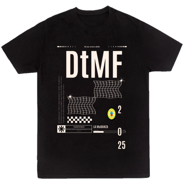 Playera Negra Hombre Bad Bunny DTMF Casual Urbano