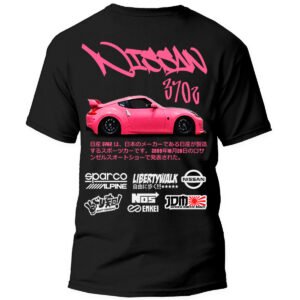 Playera Autos Negra Hombre Nissan 370Z Casual Urbano