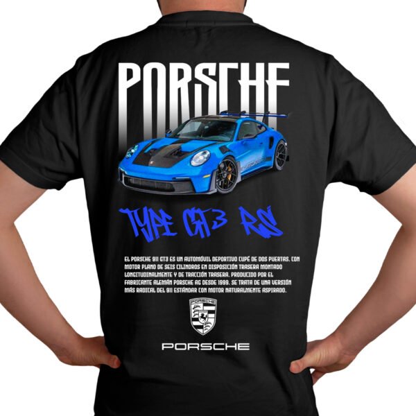 PGH3 Modelo Playera Autos Negra Hombre Porsche 911 GT3 RS Casual Urbano