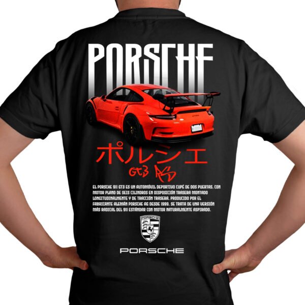 PRojo Modelo Playera Autos Negra Hombre Porsche 911 GT3 RS Casual Urbano