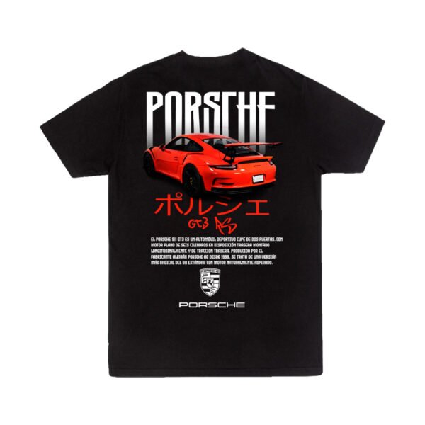 PRojo Playera Playera Autos Negra Hombre Porsche 911 GT3 RS Casual Urbano