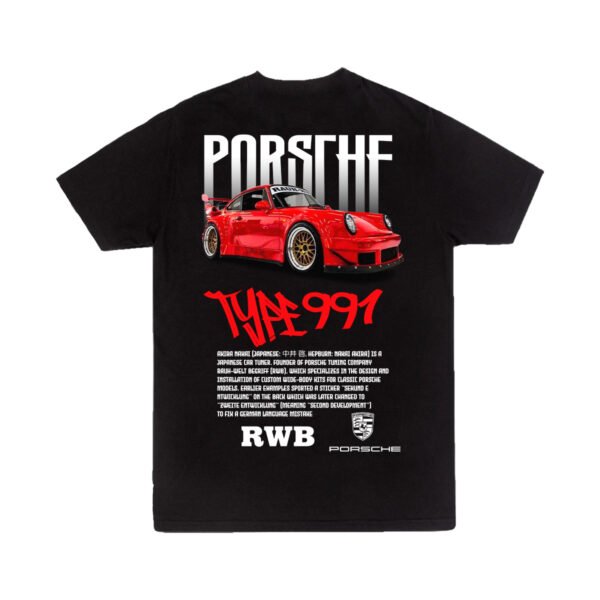 Playera Autos Negra Hombre Porsche Type 991 Casual Urbano