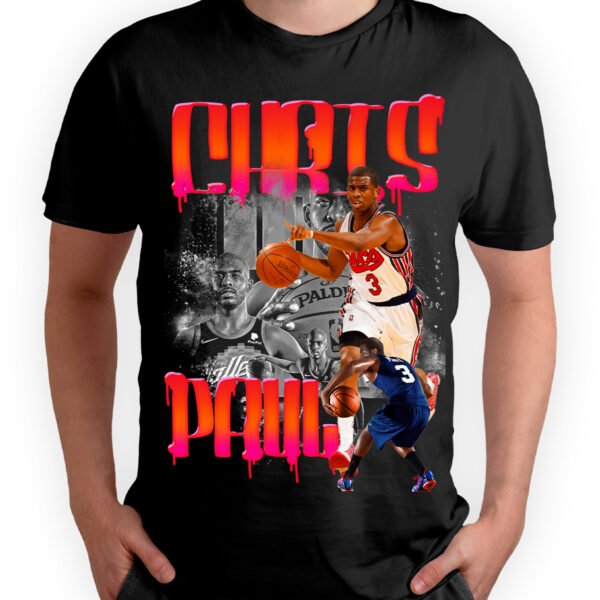 CP2 2 Playera Negra Hombre Chris Paul Casual Urbano