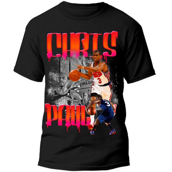 CP2 3 Playera Negra Hombre Chris Paul Casual Urbano