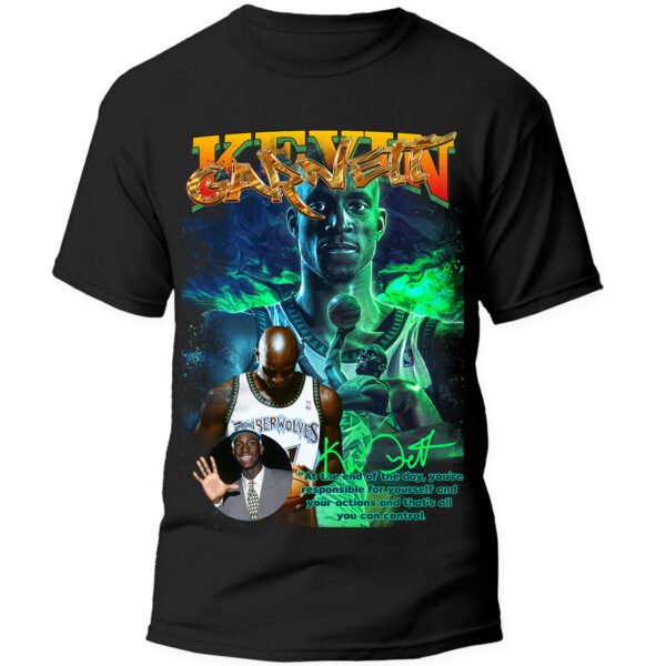 Playera Negra Hombre Kevin Garnett Casual Urbano