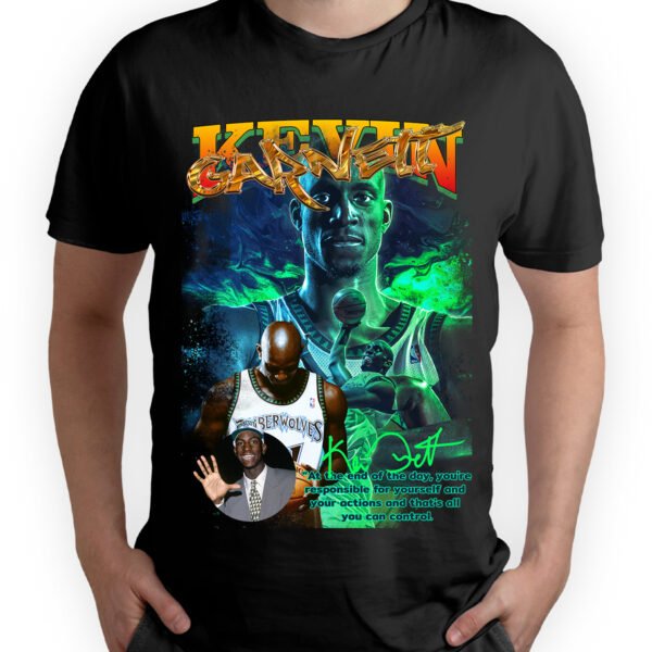 Playera Negra Hombre Kevin Garnett Casual Urbano