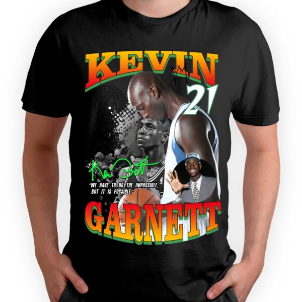 Playera Negra Hombre Kevin Garnett Casual Urbano