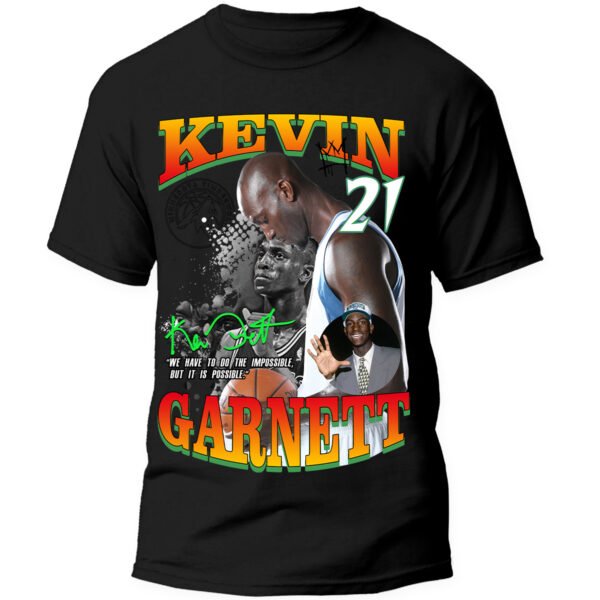 Playera Negra Hombre Kevin Garnett Casual Urbano