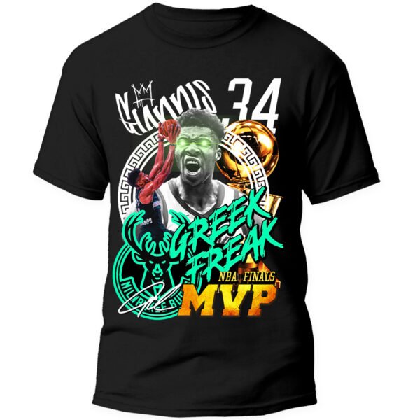 Playera Negra Hombre Giannis Antetokounmpo Casual Urbano