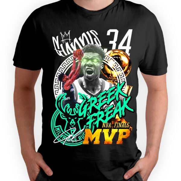 Playera Negra Hombre Giannis Antetokounmpo Casual Urbano