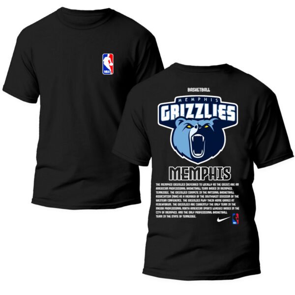 Grizzlies Doble Playera Negra Hombre Memphis Grizzlies Casual Urbano